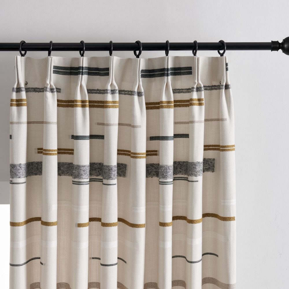 Nova Aesthetic Linen Cotton Striped Curtains