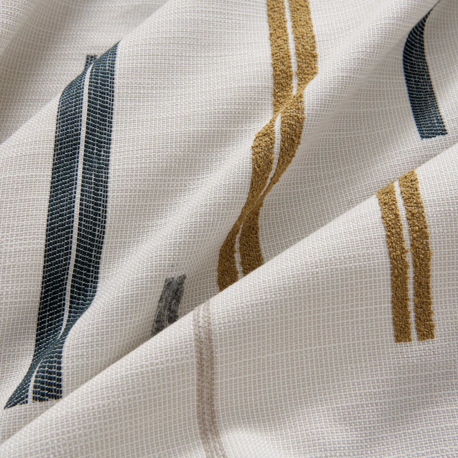 Nova Aesthetic Linen Cotton Striped Curtains