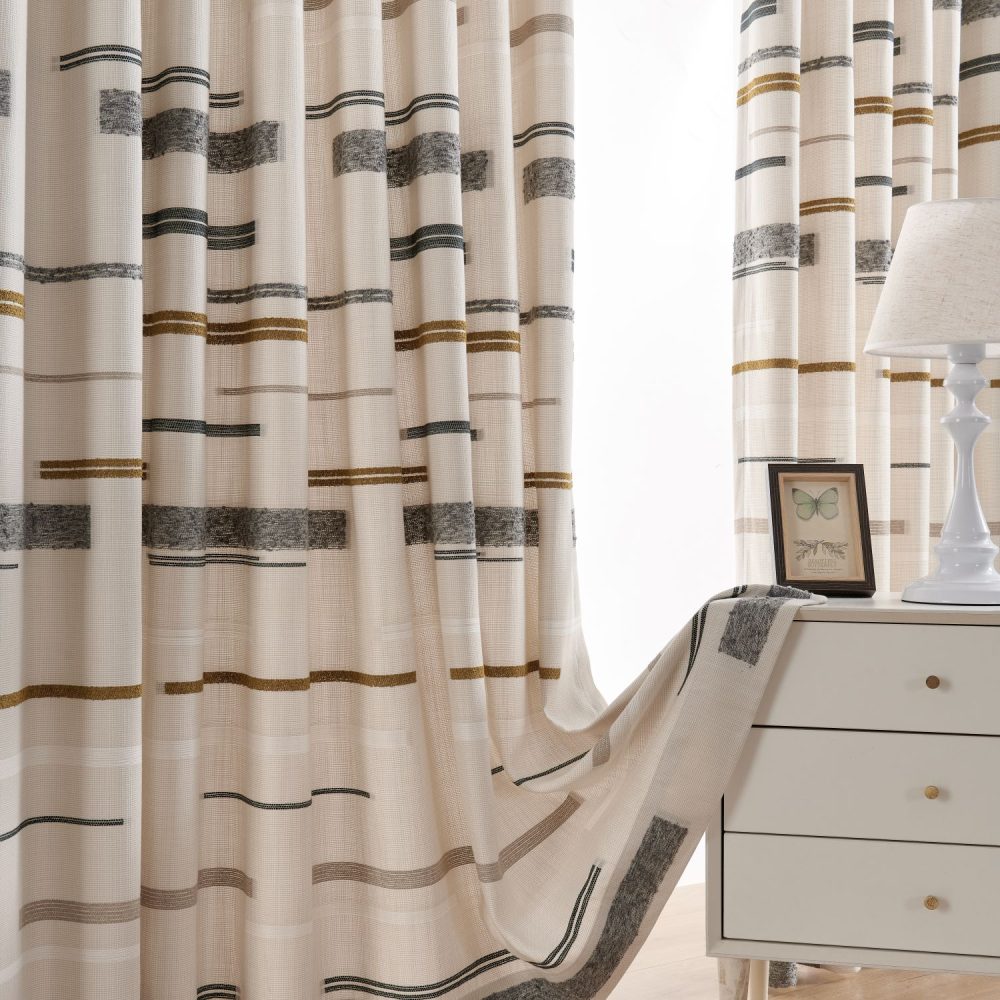 Nova Aesthetic Linen Cotton Striped Curtains