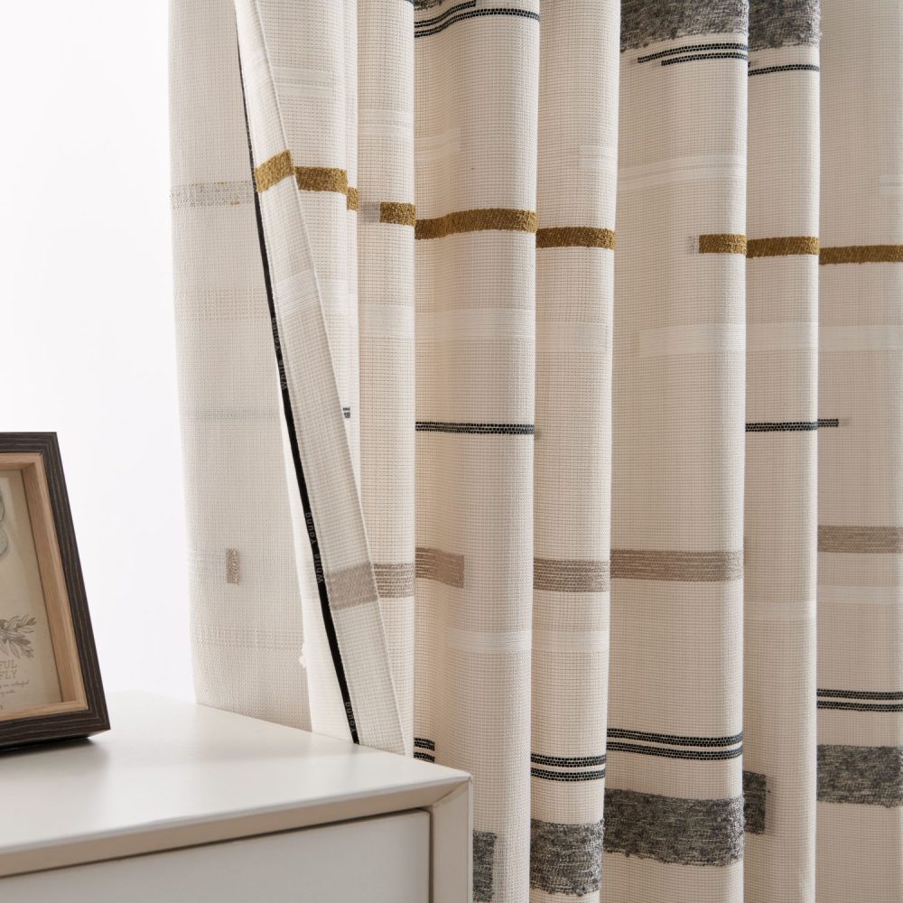 Nova Aesthetic Linen Cotton Striped Curtains