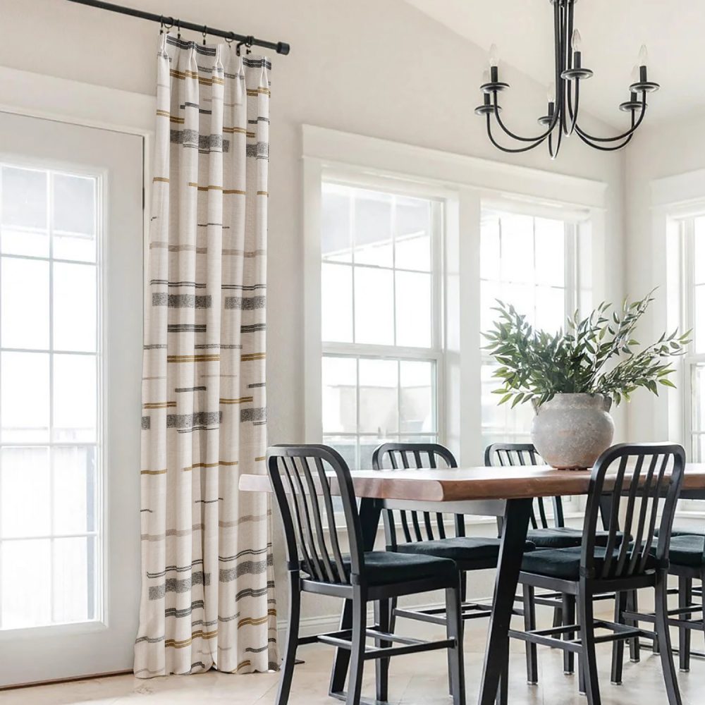 Nova Aesthetic Linen Cotton Striped Curtains