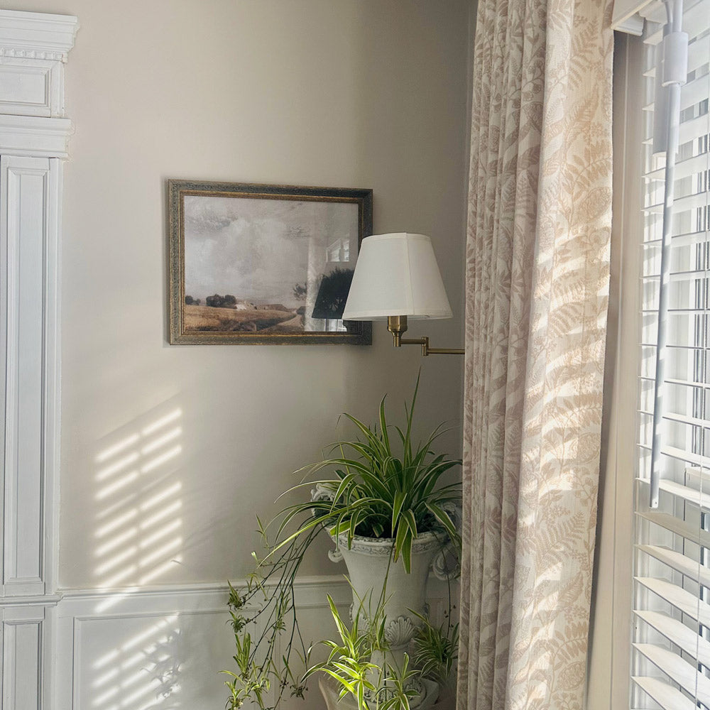 Oakley Beige Botanical Jacquard Curtains