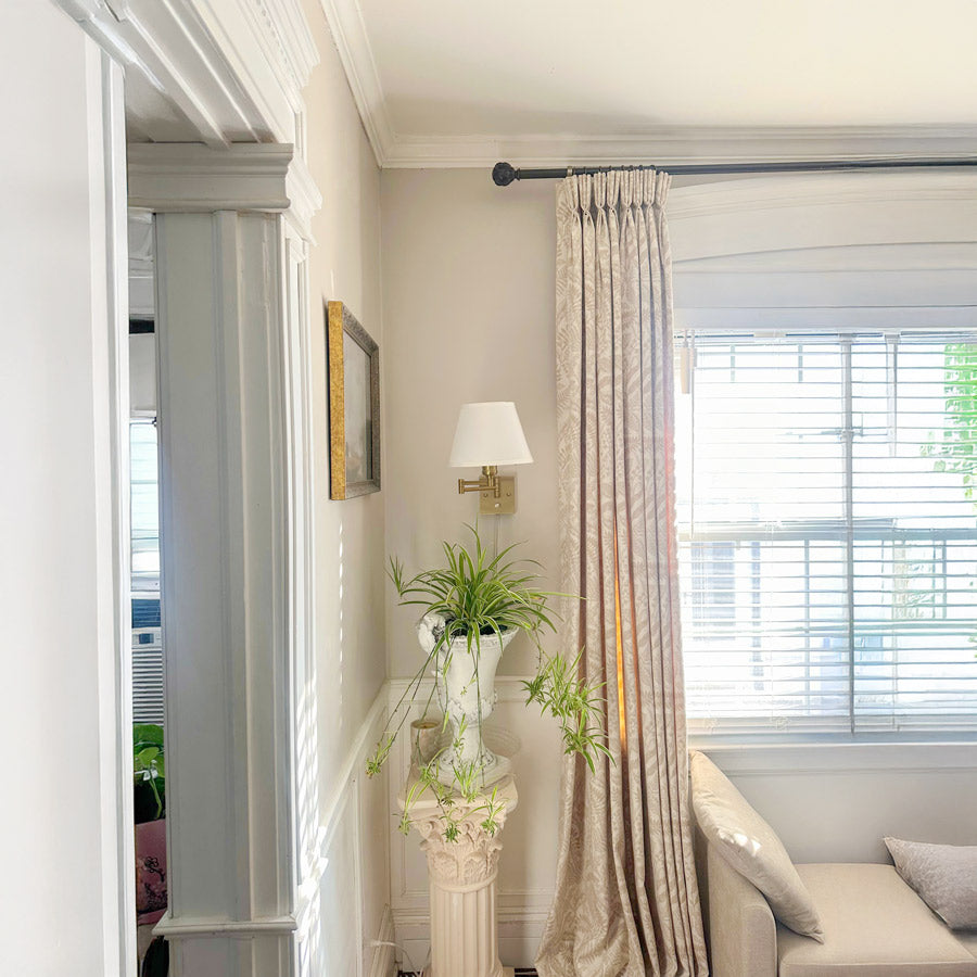 Oakley Beige Botanical Jacquard Curtains