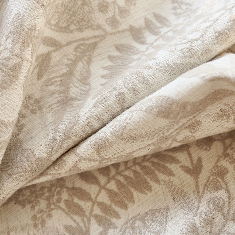 Oakley Beige Botanical Jacquard Curtains