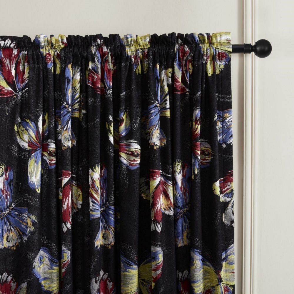 Olivia Colored Butterflies Jacquard Curtains