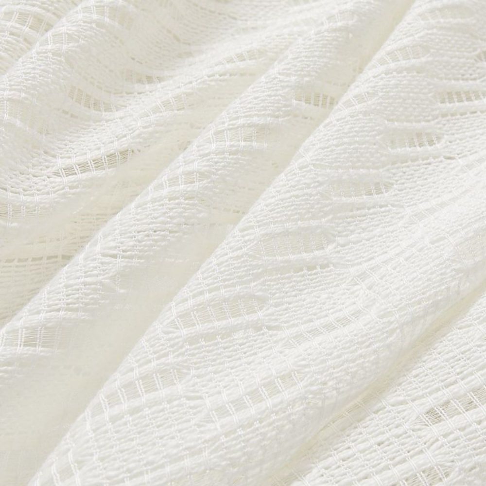 Orla Crochet Spindle Stripe Lace Sheer Curtains