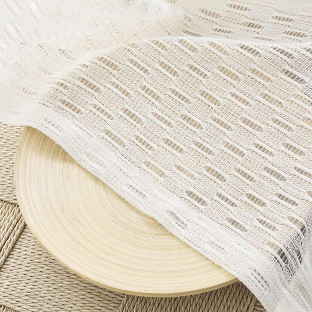 Orla Crochet Spindle Stripe Lace Sheer Curtains