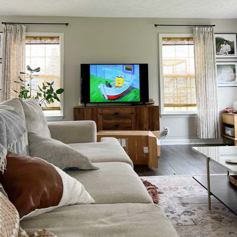 Peggy Subtle Leaf Linen Embroidered Curtains