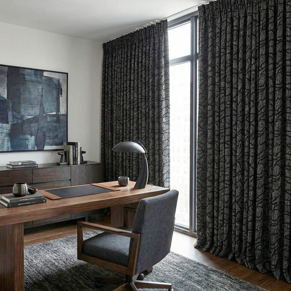 Peyton Heavy Geometric Linen Cotton Curtains