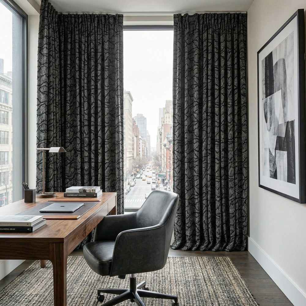 Peyton Heavy Geometric Linen Cotton Curtains