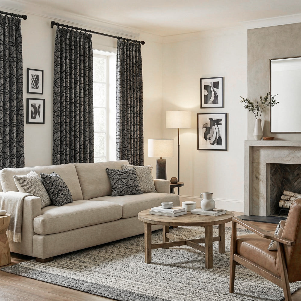 Peyton Heavy Geometric Linen Cotton Curtains