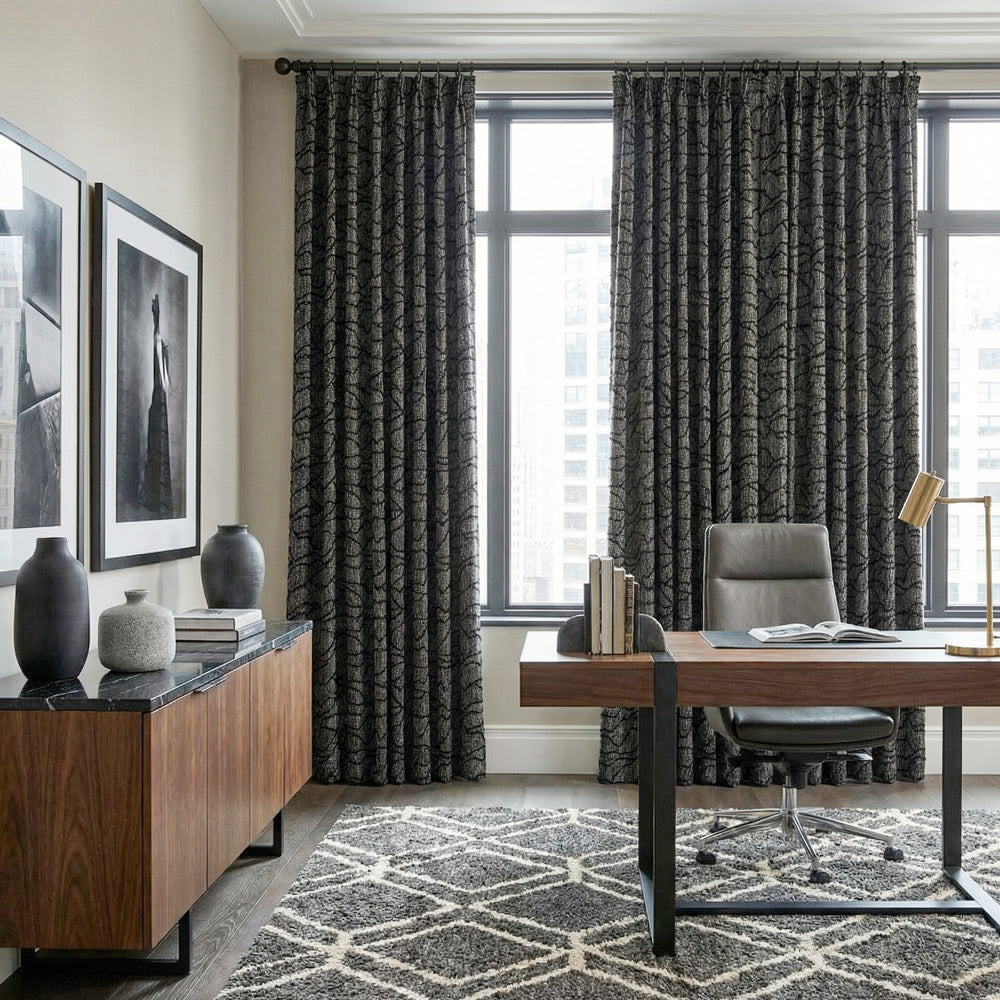 Peyton Heavy Geometric Linen Cotton Curtains