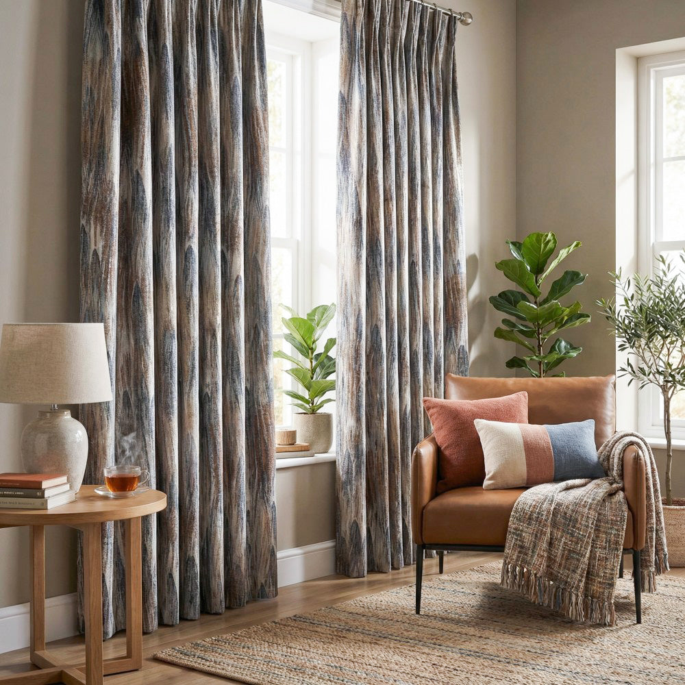 Phoenix Abstract Gradient Curve Jacquard Curtains