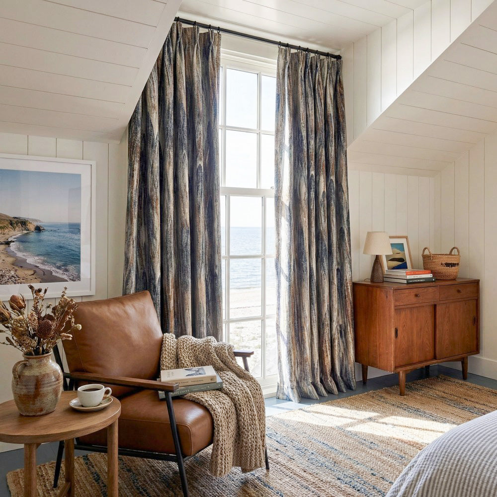 Phoenix Abstract Gradient Curve Jacquard Curtains