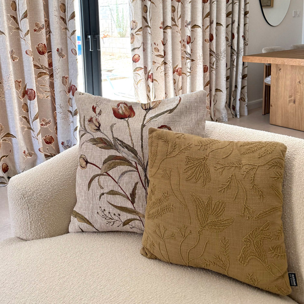Priya Modern Vintage Floral Cotton Curtains