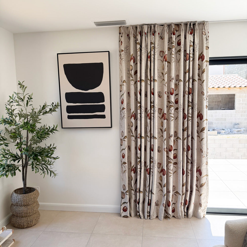 Priya Modern Vintage Floral Cotton Curtains