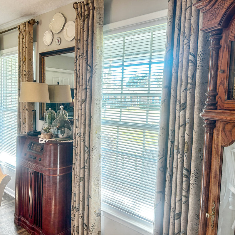 Priya Modern Vintage Floral Cotton Curtains