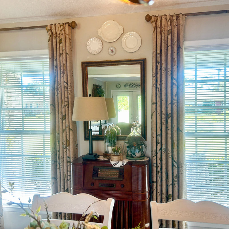 Priya Modern Vintage Floral Cotton Curtains