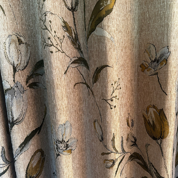 Priya Modern Vintage Floral Cotton Curtains