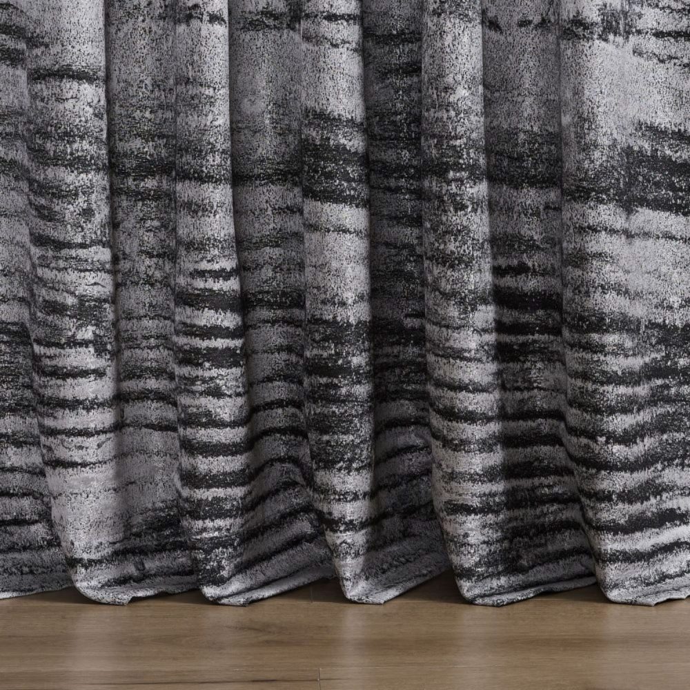 Quinn Grey Gradient Irregular Striped Curtains