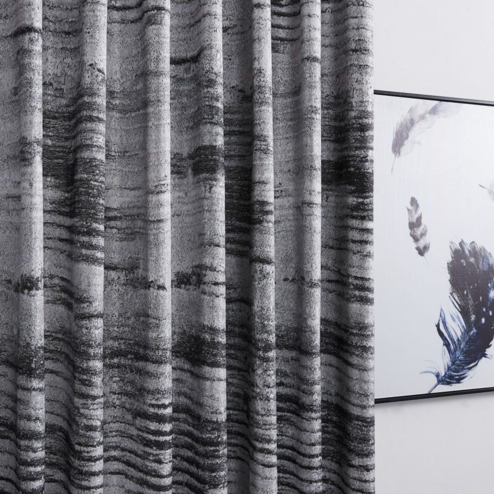 Quinn Grey Gradient Irregular Striped Curtains