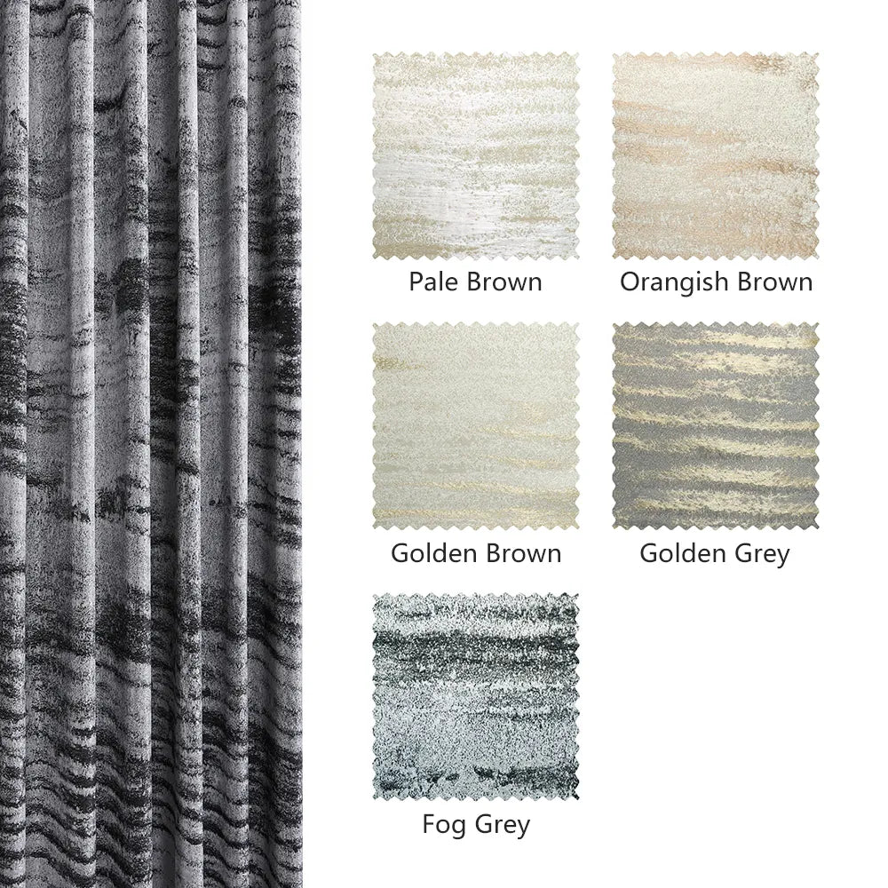 Quinn Grey Gradient Irregular Striped Curtains