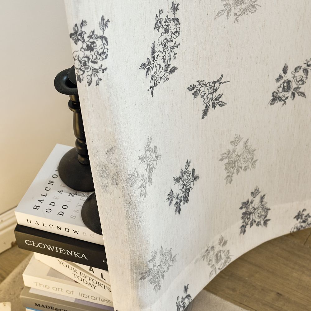 Reeta French Style Grey Floral Printed Curtains