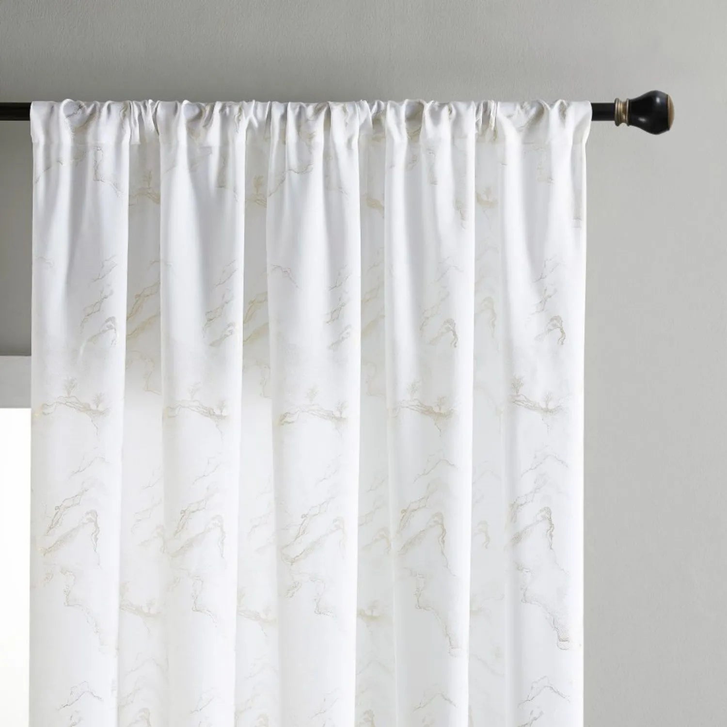 Riley Gold Marble Pattern Phantom Sheer Curtains