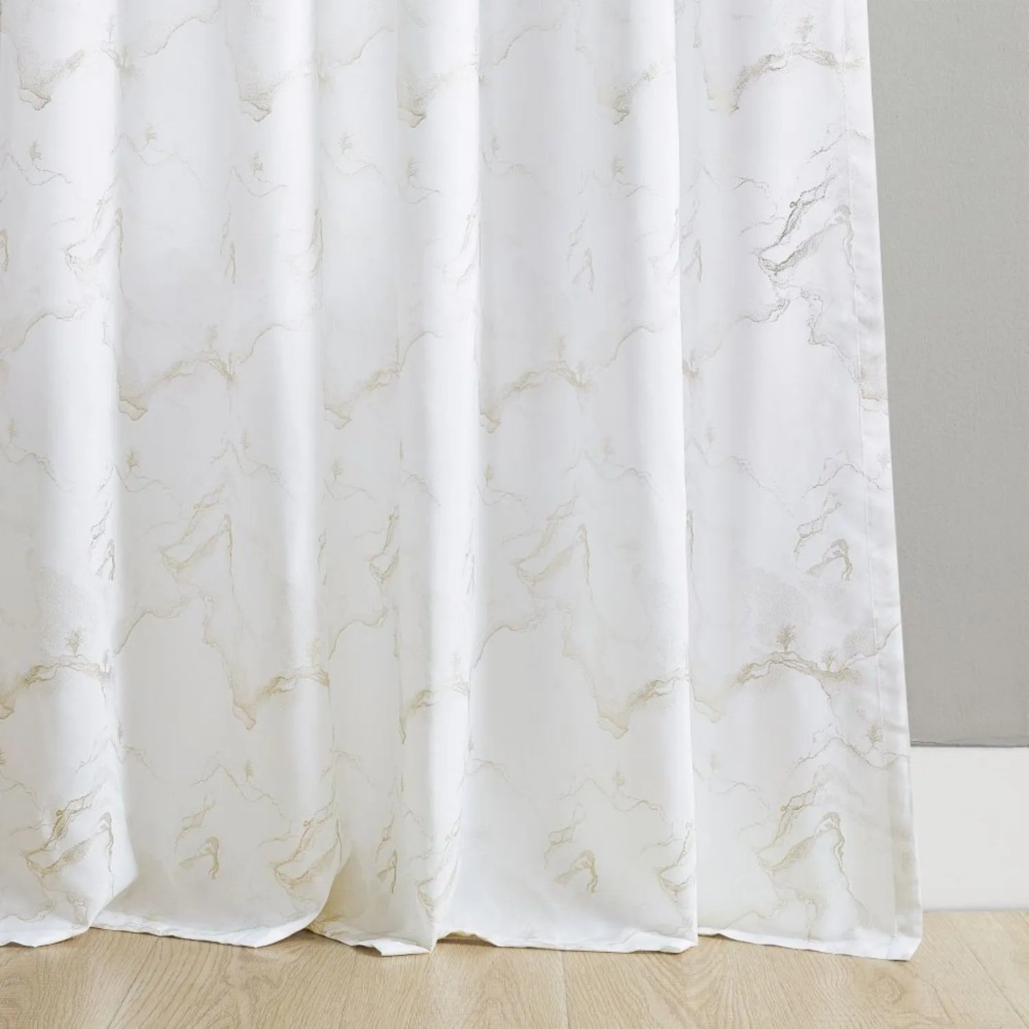 Riley Gold Marble Pattern Phantom Sheer Curtains