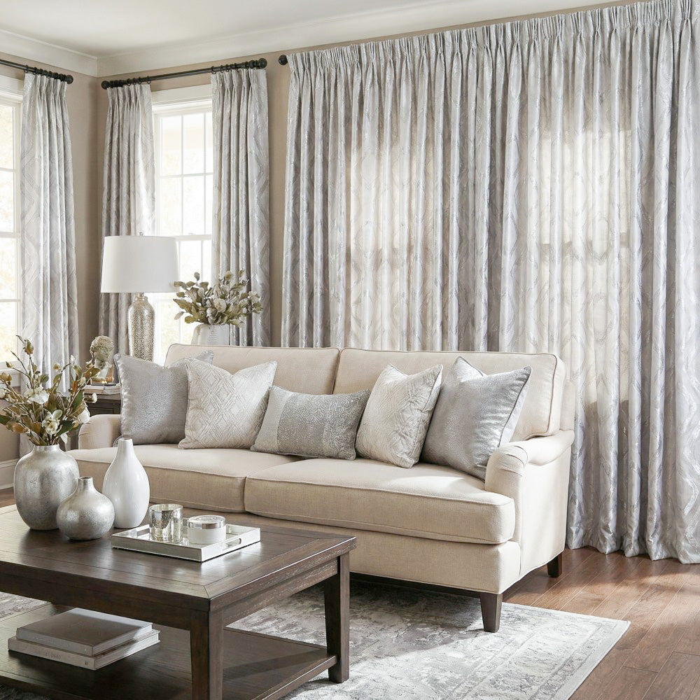 Robin Metallic Foil Diamond Pattern Curtains