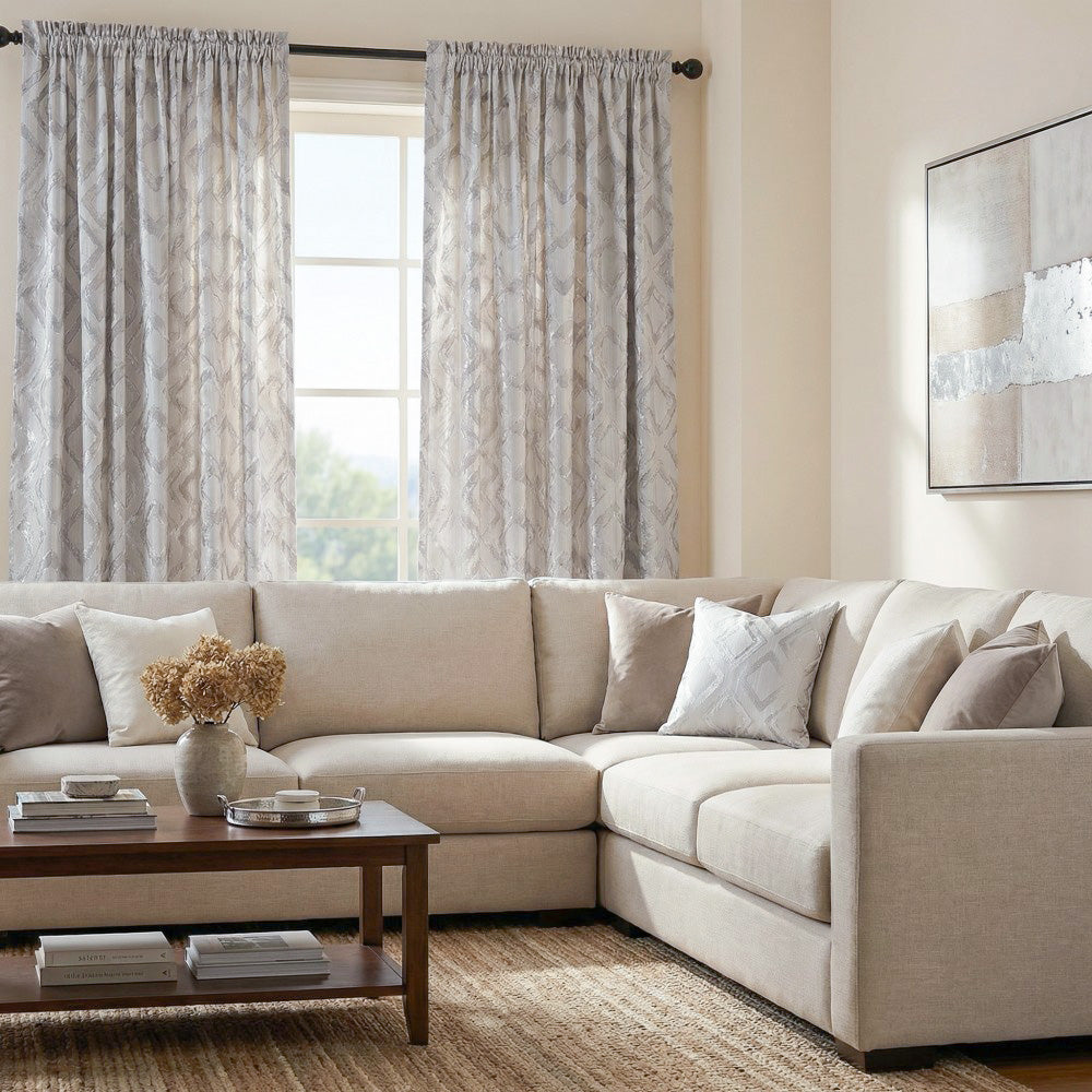 Robin Metallic Foil Diamond Pattern Curtains