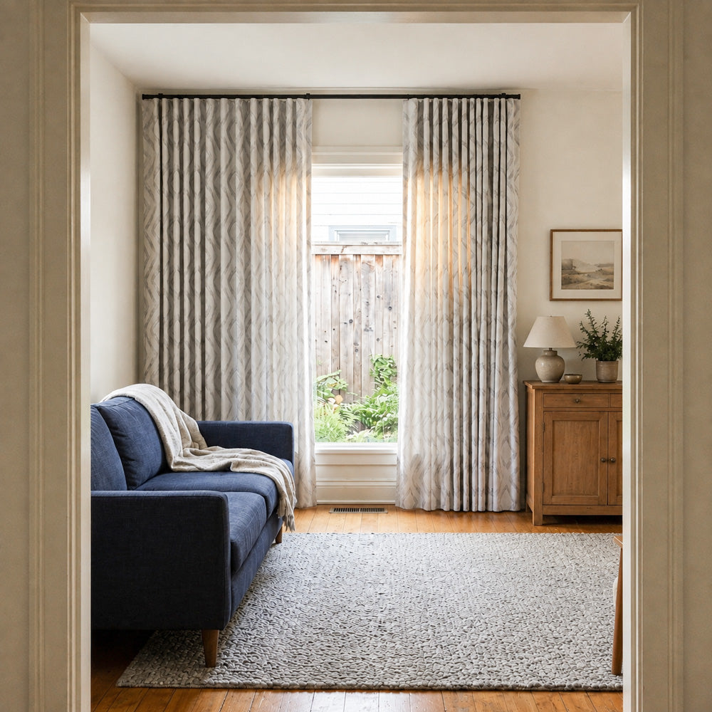 Robin Metallic Foil Diamond Pattern Curtains