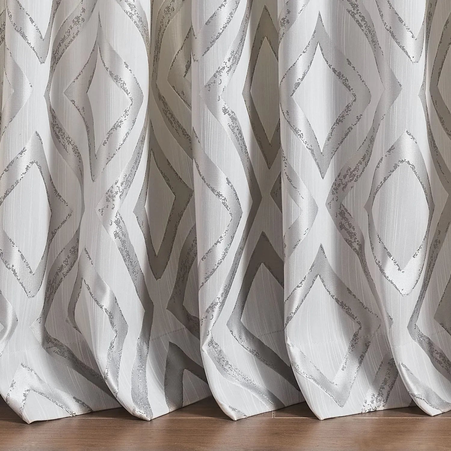 Robin Metallic Foil Diamond Pattern Curtains