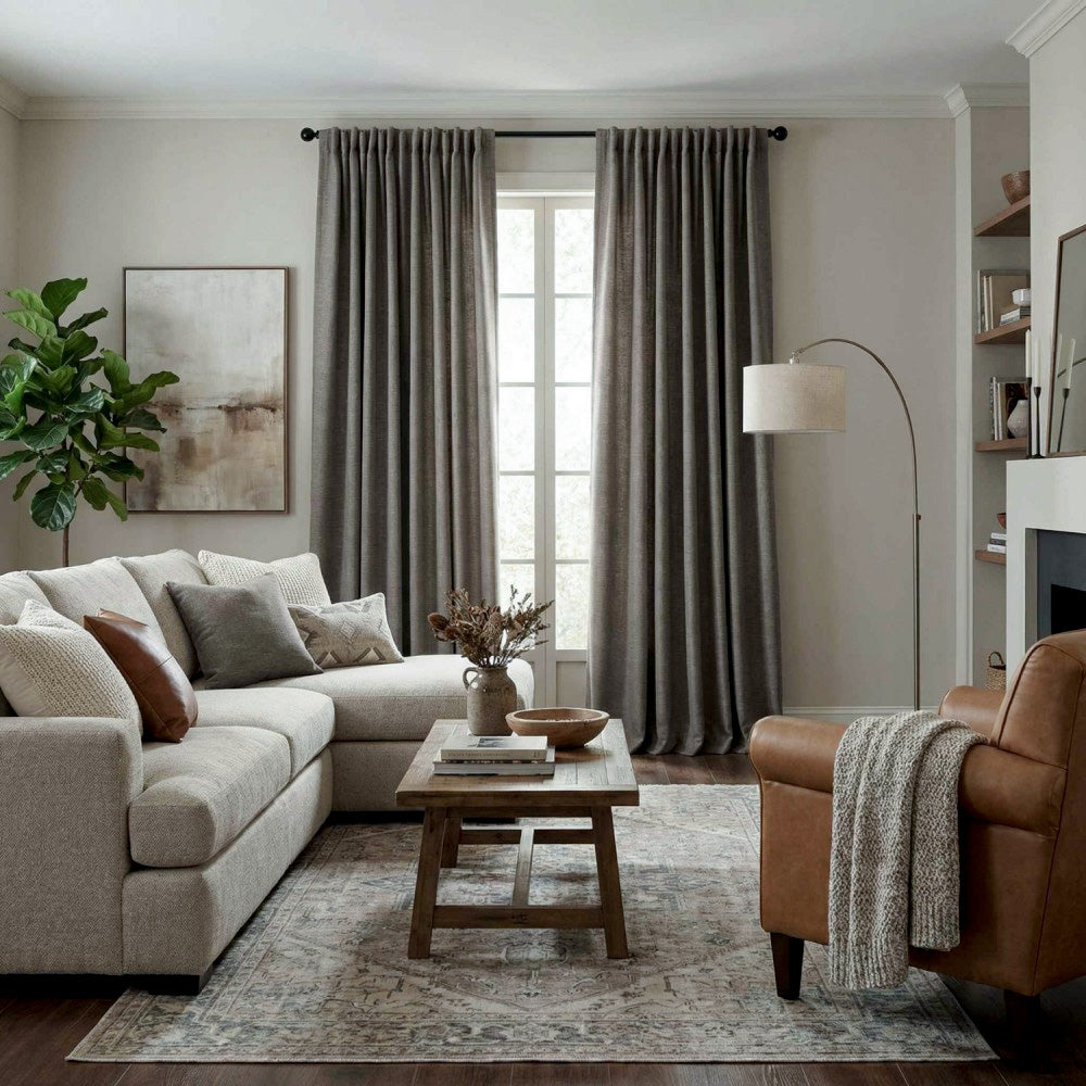 Ron Cotton-Linen Textured Curtains