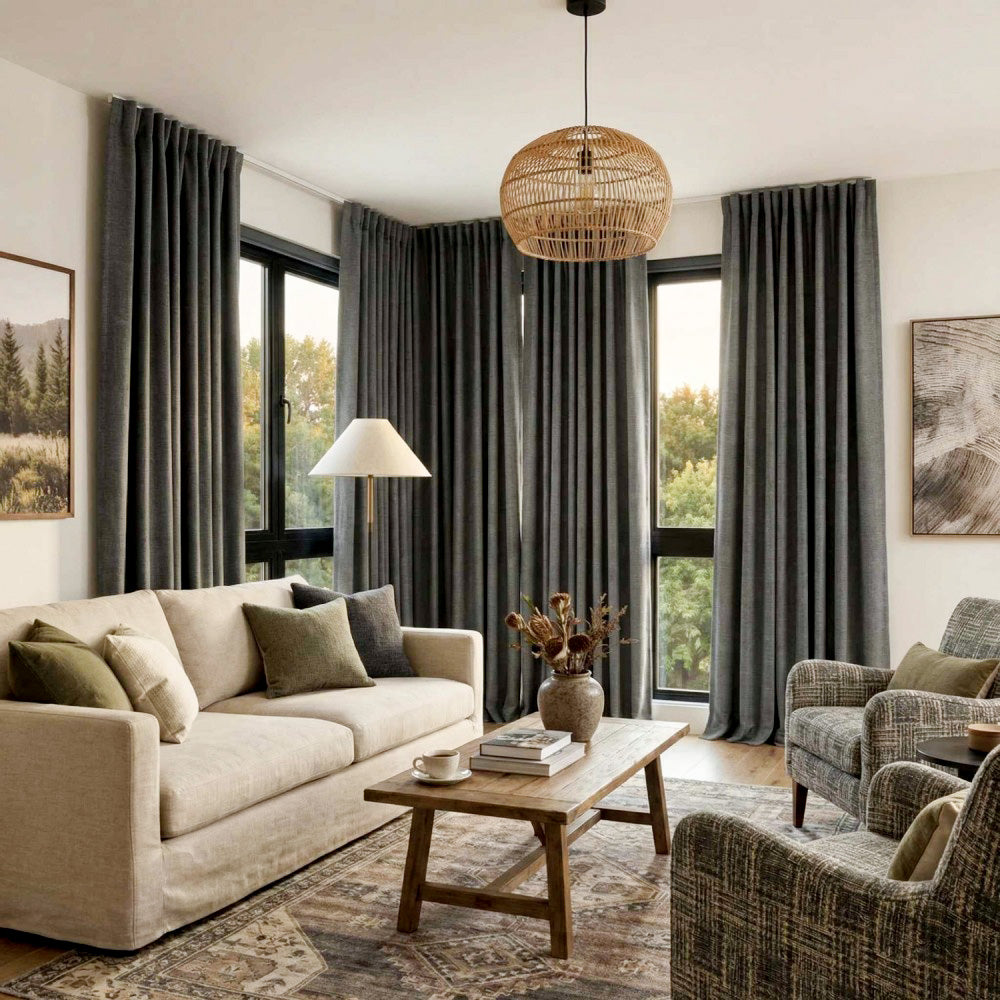 Ron Cotton-Linen Textured Curtains