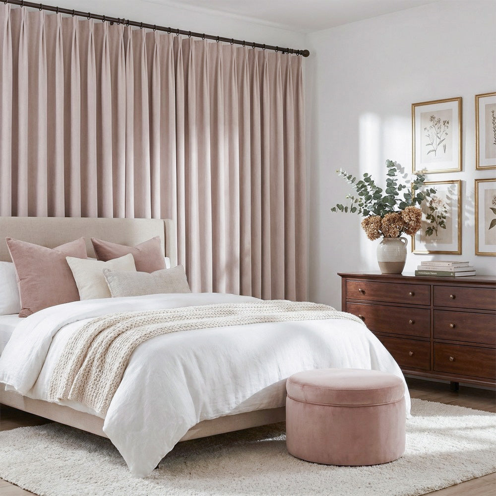 Rosalyn Matte Velvet Room Darkening Thermal Curtains