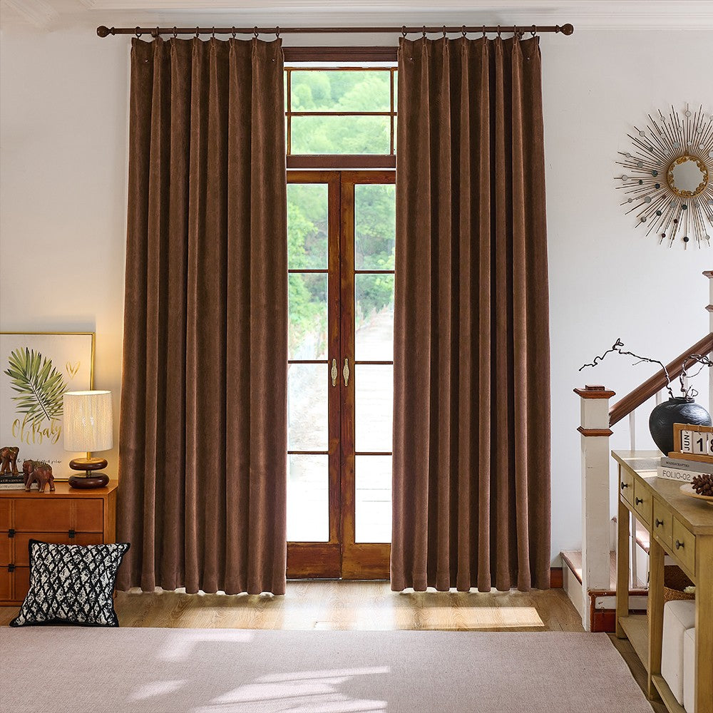 Rosalyn Matte Velvet Room Darkening Thermal Curtains
