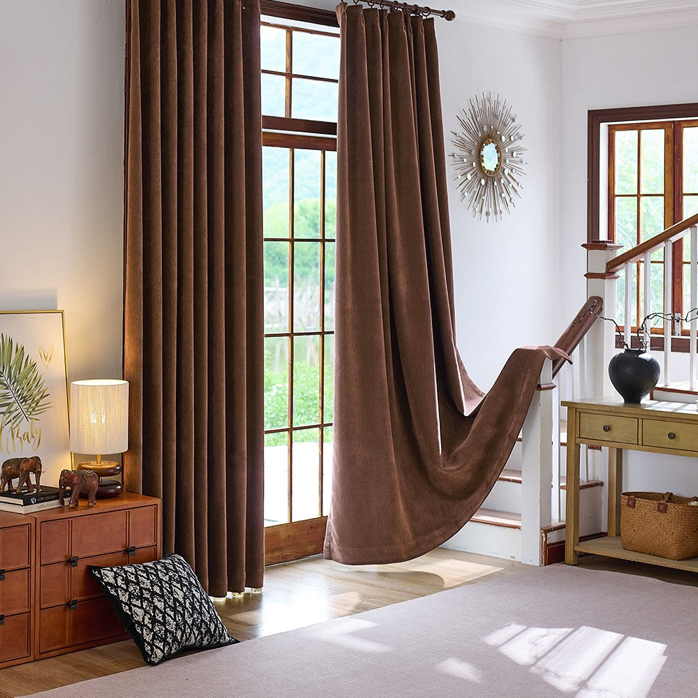 Rosalyn Matte Velvet Room Darkening Thermal Curtains