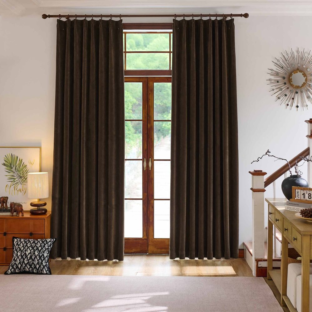 Rosalyn Matte Velvet Room Darkening Thermal Curtains