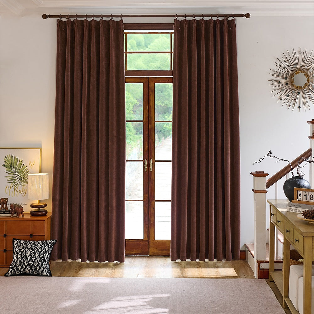 Rosalyn Matte Velvet Room Darkening Thermal Curtains