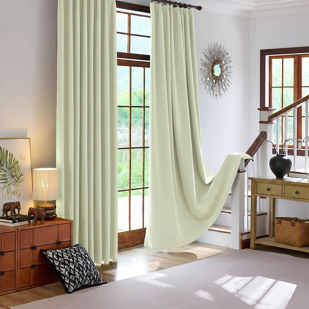 Rosalyn Matte Velvet Room Darkening Thermal Curtains