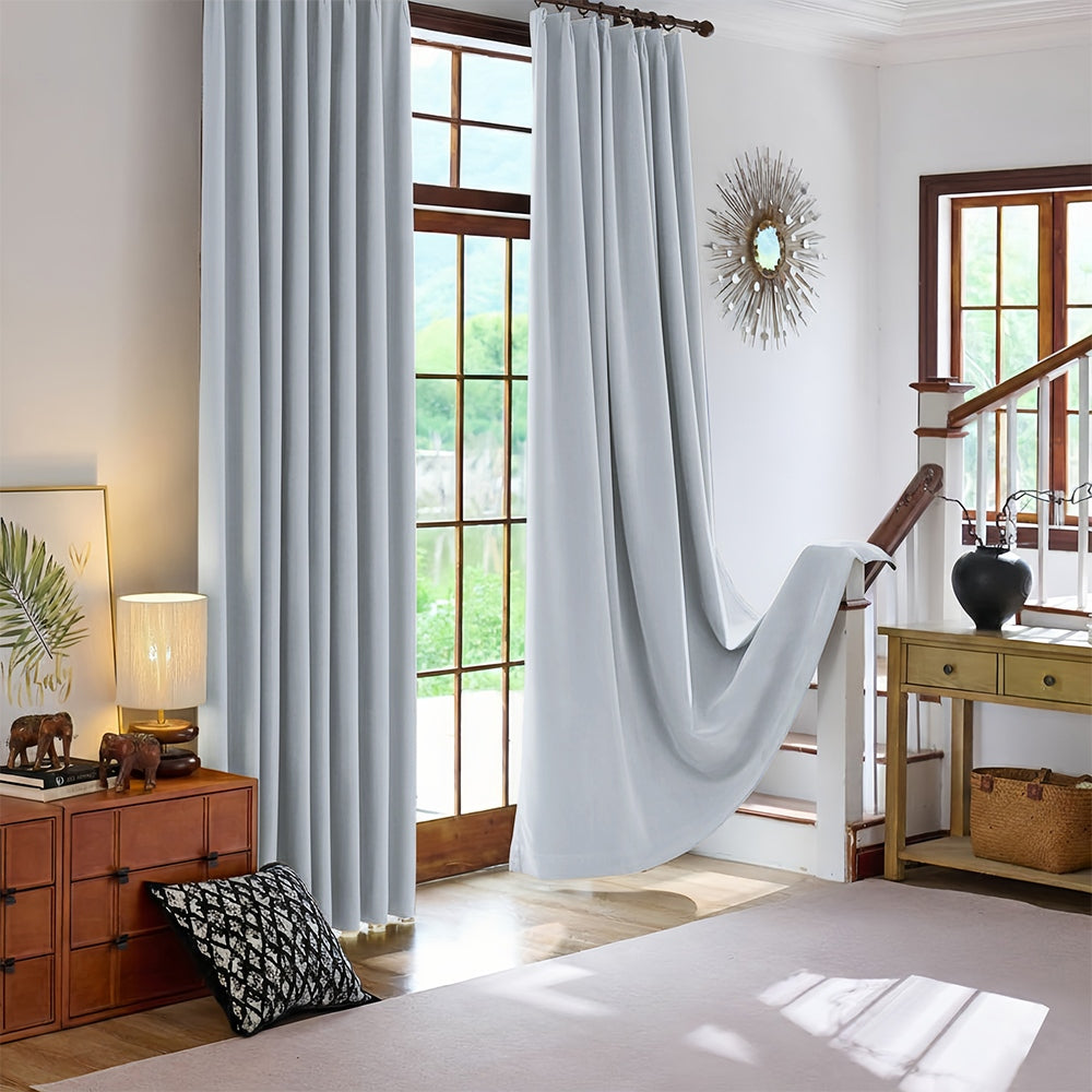 Rosalyn Matte Velvet Room Darkening Thermal Curtains