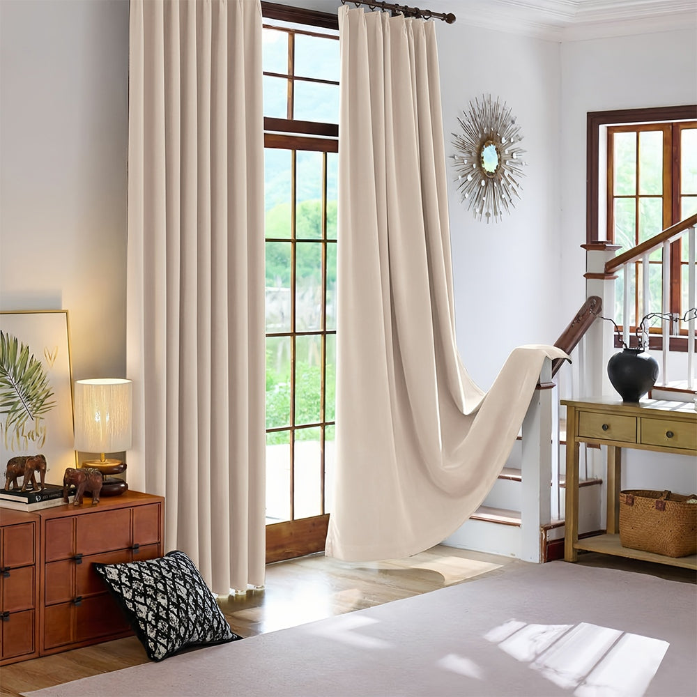 Rosalyn Matte Velvet Room Darkening Thermal Curtains