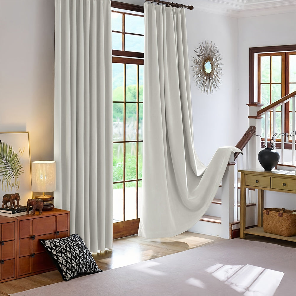 Rosalyn Matte Velvet Room Darkening Thermal Curtains
