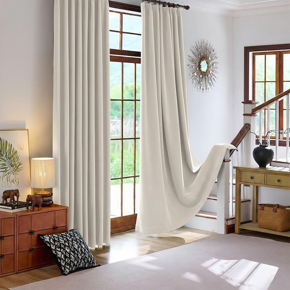 Rosalyn Matte Velvet Room Darkening Thermal Curtains