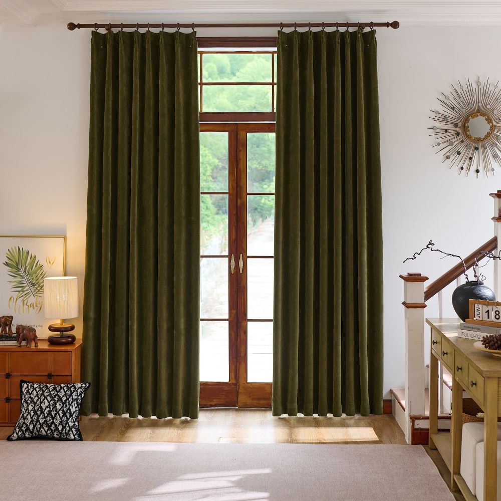 Rosalyn Matte Velvet Room Darkening Thermal Curtains