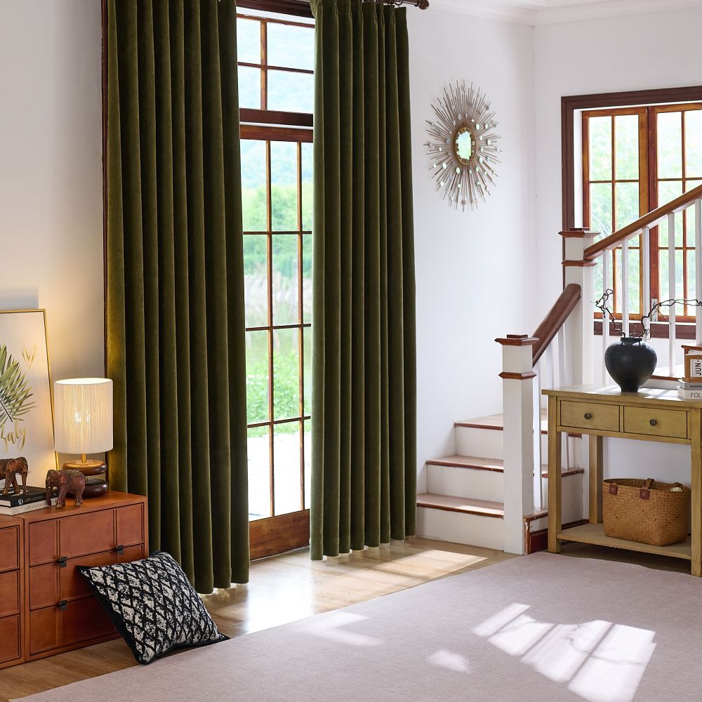 Rosalyn Matte Velvet Room Darkening Thermal Curtains