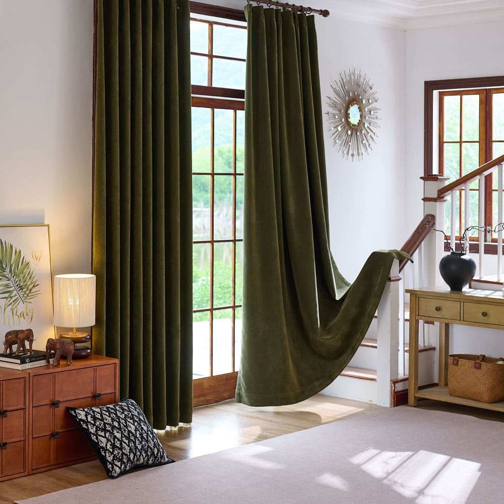 Rosalyn Matte Velvet Room Darkening Thermal Curtains