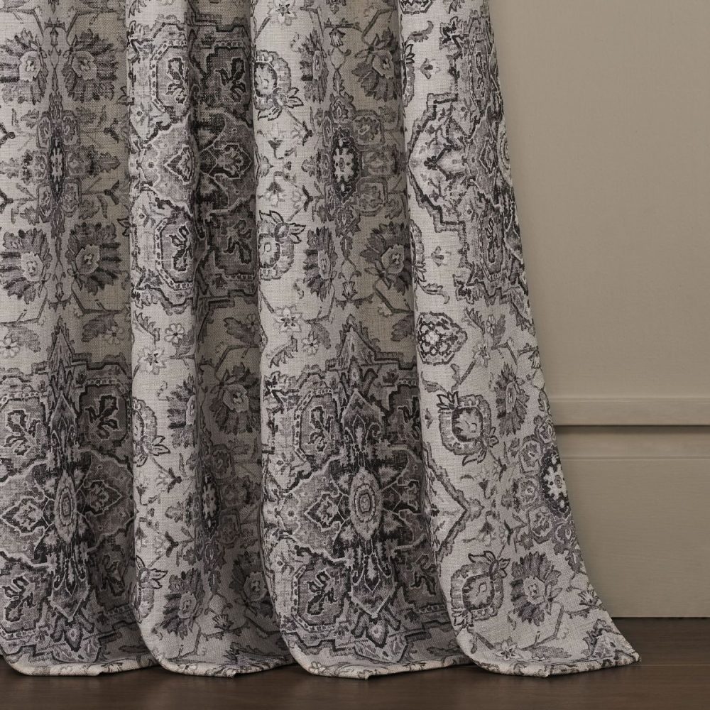 Rossa Grey Blue French Country Style Damask Custom Curtains