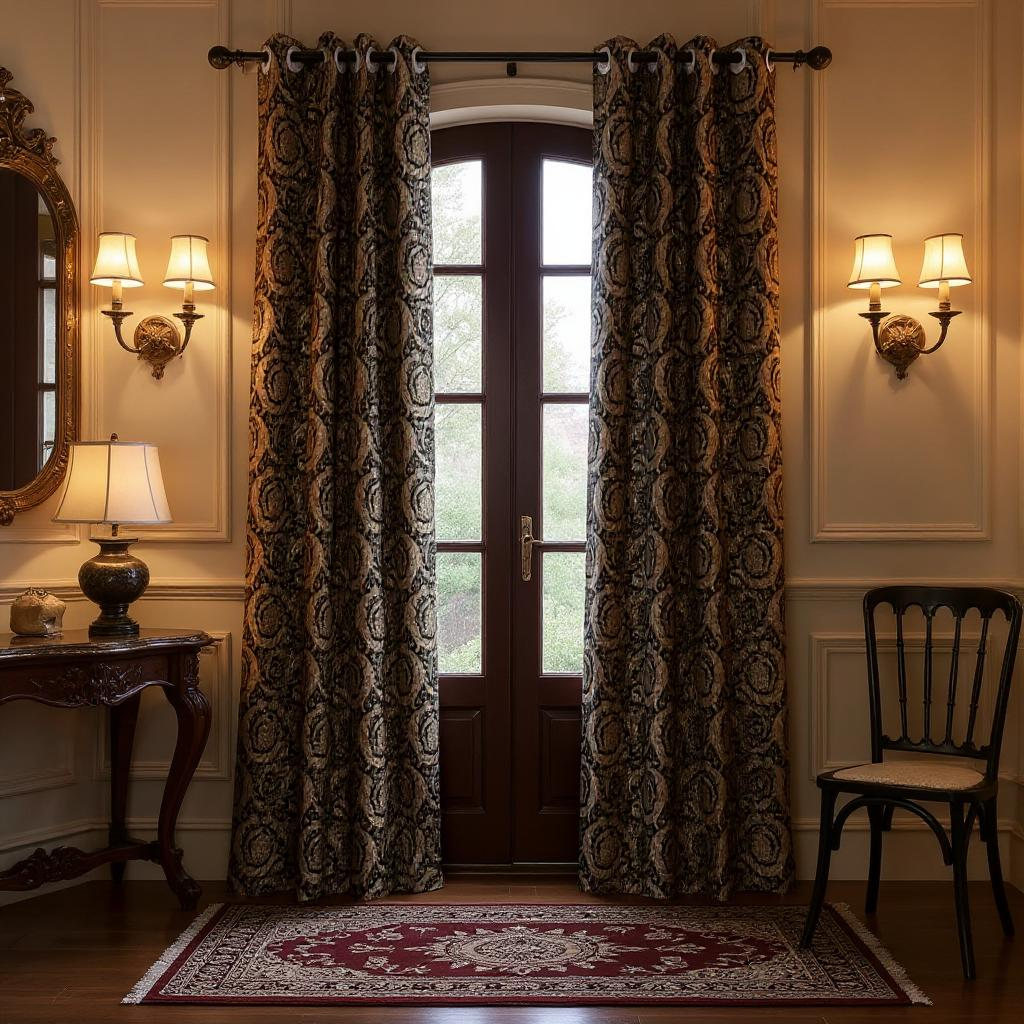 Roy European Style Floral Circle Curtains